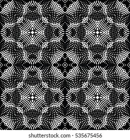 Seamless abstract monochrome engraving pattern. Texture for certificate or diploma, currency and money design. Single-leaf woodcut, xylography, printmaking. Vector Illustration