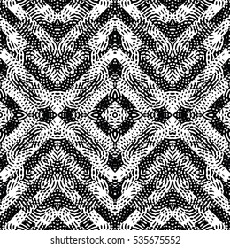 Seamless abstract monochrome engraving pattern. Texture for certificate or diploma, currency and money design. Single-leaf woodcut, xylography, printmaking. Vector Illustration