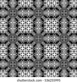 Seamless abstract monochrome engraving pattern. Texture for certificate or diploma, currency and money design. Single-leaf woodcut, xylography, printmaking. Vector Illustration
