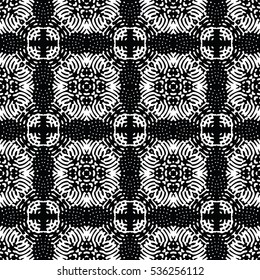 Seamless abstract monochrome engraving pattern. Texture for certificate or diploma, currency and money design. Single-leaf woodcut, xylography, printmaking. Vector Illustration