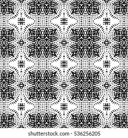 Seamless abstract monochrome engraving pattern. Texture for certificate or diploma, currency and money design. Single-leaf woodcut, xylography, printmaking. Vector Illustration