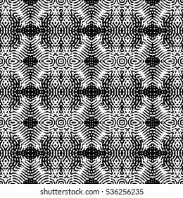 Seamless abstract monochrome engraving pattern. Texture for certificate or diploma, currency and money design. Single-leaf woodcut, xylography, printmaking. Vector Illustration