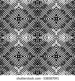 Seamless abstract monochrome engraving pattern. Texture for certificate or diploma, currency and money design. Single-leaf woodcut, xylography, printmaking. Vector Illustration