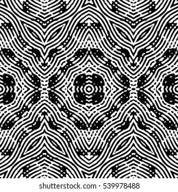 Seamless abstract monochrome engraving pattern. Texture for certificate or diploma, currency and money design. Single-leaf woodcut, xylography, printmaking. Vector Illustration