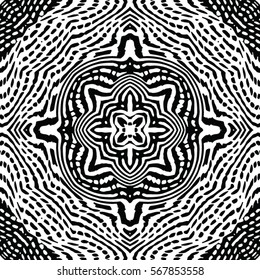 Seamless abstract monochrome engraving pattern. Texture for certificate or diploma, currency and money design. Single-leaf woodcut, xylography, printmaking. Vector Illustration