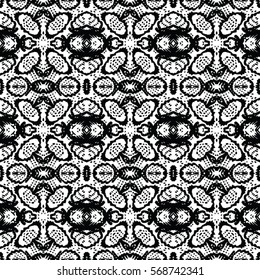 Seamless abstract monochrome engraving pattern. Texture for certificate or diploma, currency and money design. Single-leaf woodcut, xylography, printmaking. Vector Illustration