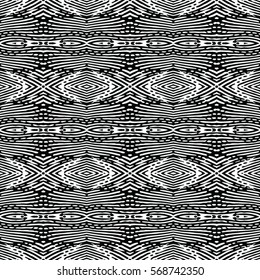 Seamless abstract monochrome engraving pattern. Texture for certificate or diploma, currency and money design. Single-leaf woodcut, xylography, printmaking. Vector Illustration