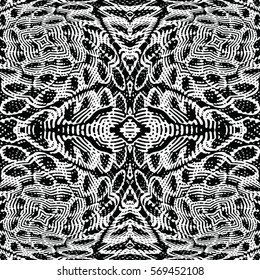 Seamless abstract monochrome engraving pattern. Texture for certificate or diploma, currency and money design. Single-leaf woodcut, xylography, printmaking. Vector Illustration