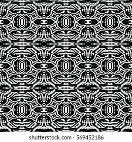 Seamless abstract monochrome engraving pattern. Texture for certificate or diploma, currency and money design. Single-leaf woodcut, xylography, printmaking. Vector Illustration