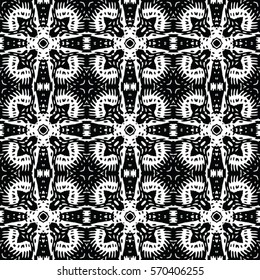 Seamless abstract monochrome engraving pattern. Texture for certificate or diploma, currency and money design. Single-leaf woodcut, xylography, printmaking. Vector Illustration