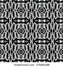 Seamless abstract monochrome engraving pattern. Texture for certificate or diploma, currency and money design. Single-leaf woodcut, xylography, printmaking. Vector Illustration