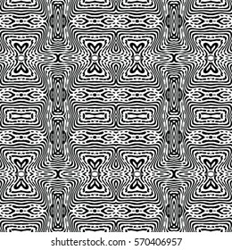 Seamless abstract monochrome engraving pattern. Texture for certificate or diploma, currency and money design. Single-leaf woodcut, xylography, printmaking. Vector Illustration