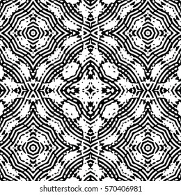 Seamless abstract monochrome engraving pattern. Texture for certificate or diploma, currency and money design. Single-leaf woodcut, xylography, printmaking. Vector Illustration