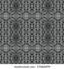 Seamless abstract monochrome engraving pattern. Texture for certificate or diploma, currency and money design. Single-leaf woodcut, xylography, printmaking. Vector Illustration