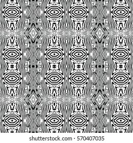 Seamless abstract monochrome engraving pattern. Texture for certificate or diploma, currency and money design. Single-leaf woodcut, xylography, printmaking. Vector Illustration