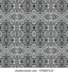 Seamless abstract monochrome engraving pattern. Texture for certificate or diploma, currency and money design. Single-leaf woodcut, xylography, printmaking. Vector Illustration
