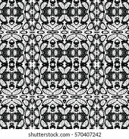 Seamless abstract monochrome engraving pattern. Texture for certificate or diploma, currency and money design. Single-leaf woodcut, xylography, printmaking. Vector Illustration