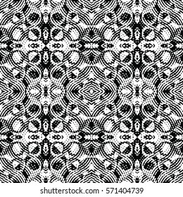 Seamless abstract monochrome engraving pattern. Texture for certificate or diploma, currency and money design. Single-leaf woodcut, xylography, printmaking. Vector Illustration