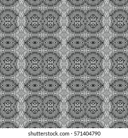 Seamless abstract monochrome engraving pattern. Texture for certificate or diploma, currency and money design. Single-leaf woodcut, xylography, printmaking. Vector Illustration