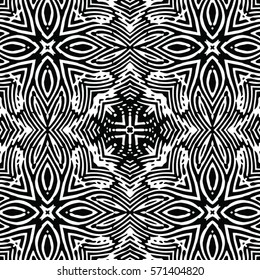 Seamless abstract monochrome engraving pattern. Texture for certificate or diploma, currency and money design. Single-leaf woodcut, xylography, printmaking. Vector Illustration