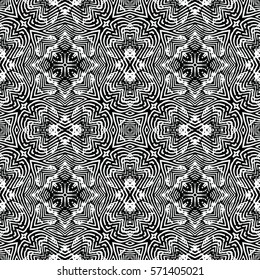 Seamless abstract monochrome engraving pattern. Texture for certificate or diploma, currency and money design. Single-leaf woodcut, xylography, printmaking. Vector Illustration