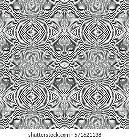 Seamless abstract monochrome engraving pattern. Texture for certificate or diploma, currency and money design. Single-leaf woodcut, xylography, printmaking. Vector Illustration