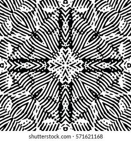 Seamless abstract monochrome engraving pattern. Texture for certificate or diploma, currency and money design. Single-leaf woodcut, xylography, printmaking. Vector Illustration