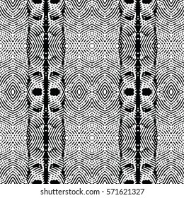 Seamless abstract monochrome engraving pattern. Texture for certificate or diploma, currency and money design. Single-leaf woodcut, xylography, printmaking. Vector Illustration