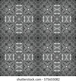 Seamless abstract monochrome engraving pattern. Texture for certificate or diploma, currency and money design. Single-leaf woodcut, xylography, printmaking. Vector Illustration