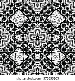 Seamless abstract monochrome engraving pattern. Texture for certificate or diploma, currency and money design. Single-leaf woodcut, xylography, printmaking. Vector Illustration