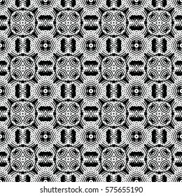 Seamless abstract monochrome engraving pattern. Texture for certificate or diploma, currency and money design. Single-leaf woodcut, xylography, printmaking. Vector Illustration