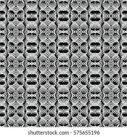 Seamless abstract monochrome engraving pattern. Texture for certificate or diploma, currency and money design. Single-leaf woodcut, xylography, printmaking. Vector Illustration