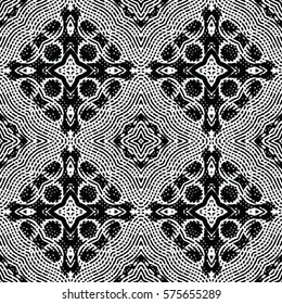 Seamless abstract monochrome engraving pattern. Texture for certificate or diploma, currency and money design. Single-leaf woodcut, xylography, printmaking. Vector Illustration