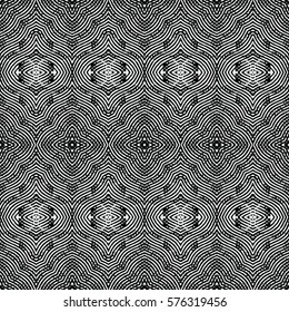 Seamless abstract monochrome engraving pattern. Texture for certificate or diploma, currency and money design. Single-leaf woodcut, xylography, printmaking. Vector Illustration