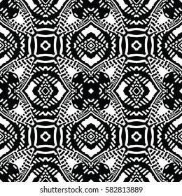 Seamless abstract monochrome engraving pattern. Texture for certificate or diploma, currency and money design. Single-leaf woodcut, xylography, printmaking. Vector Illustration