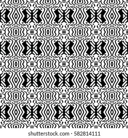 Seamless abstract monochrome engraving pattern. Texture for certificate or diploma, currency and money design. Single-leaf woodcut, xylography, printmaking. Vector Illustration