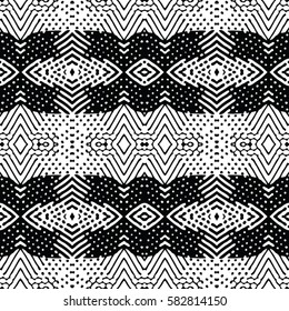 Seamless abstract monochrome engraving pattern. Texture for certificate or diploma, currency and money design. Single-leaf woodcut, xylography, printmaking. Vector Illustration