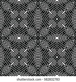 Seamless abstract monochrome engraving pattern. Texture for certificate or diploma, currency and money design. Single-leaf woodcut, xylography, printmaking. Vector Illustration