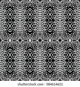 Seamless abstract monochrome engraving pattern. Texture for certificate or diploma, currency and money design. Single-leaf woodcut, xylography, printmaking. Vector Illustration