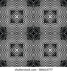 Seamless abstract monochrome engraving pattern. Texture for certificate or diploma, currency and money design. Single-leaf woodcut, xylography, printmaking. Vector Illustration