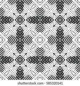 Seamless abstract monochrome engraving pattern. Texture for certificate or diploma, currency and money design. Single-leaf woodcut, xylography, printmaking. Vector Illustration