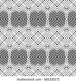 Seamless abstract monochrome engraving pattern. Texture for certificate or diploma, currency and money design. Single-leaf woodcut, xylography, printmaking. Vector Illustration