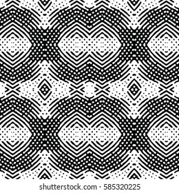 Seamless abstract monochrome engraving pattern. Texture for certificate or diploma, currency and money design. Single-leaf woodcut, xylography, printmaking. Vector Illustration