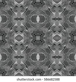 Seamless abstract monochrome engraving pattern. Texture for certificate or diploma, currency and money design. Single-leaf woodcut, xylography, printmaking. Vector Illustration