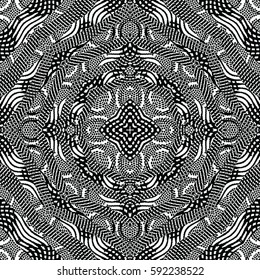 Seamless abstract monochrome engraving pattern. Texture for certificate or diploma, currency and money design. Single-leaf woodcut, xylography, printmaking. Vector Illustration