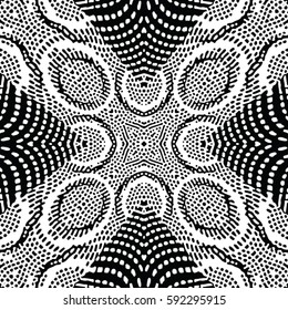 Seamless abstract monochrome engraving pattern. Texture for certificate or diploma, currency and money design. Single-leaf woodcut, xylography, printmaking. Vector Illustration