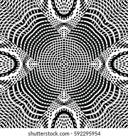 Seamless abstract monochrome engraving pattern. Texture for certificate or diploma, currency and money design. Single-leaf woodcut, xylography, printmaking. Vector Illustration