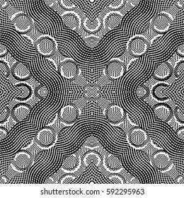 Seamless abstract monochrome engraving pattern. Texture for certificate or diploma, currency and money design. Single-leaf woodcut, xylography, printmaking. Vector Illustration