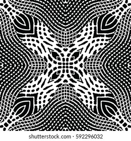Seamless abstract monochrome engraving pattern. Texture for certificate or diploma, currency and money design. Single-leaf woodcut, xylography, printmaking. Vector Illustration