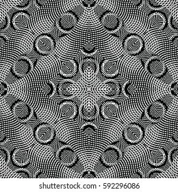 Seamless abstract monochrome engraving pattern. Texture for certificate or diploma, currency and money design. Single-leaf woodcut, xylography, printmaking. Vector Illustration